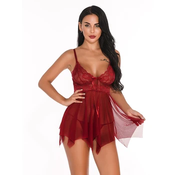 

Hot Women Transparent Sling Lingerie Dress Sleeveless Backless Sling Dress Summer Beach Home A66