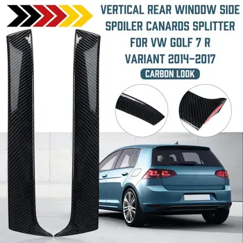 

Pair Rear Window Side Spoiler canard canards Splitter Glossy For VW Golf 7 R Variant Wagen 2014-2017 Gloss Black/Carbon Look