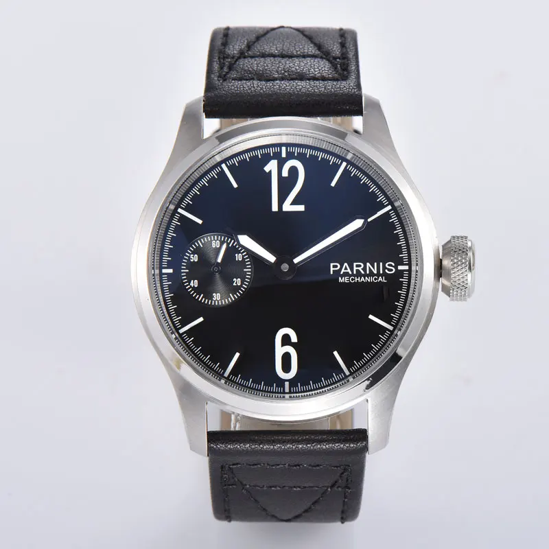 

Мужские механические наручные часы Parnis ST 3620 с черным циферблатом 46 мм и чехлом из нержавеющей стали