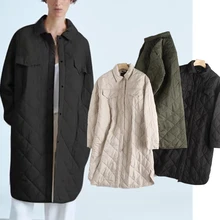 

Withered England Style Winter Trench Coat Women Indie Folk Vintage Single Breasted Loose Solid Fashion Long Parka Coat Women