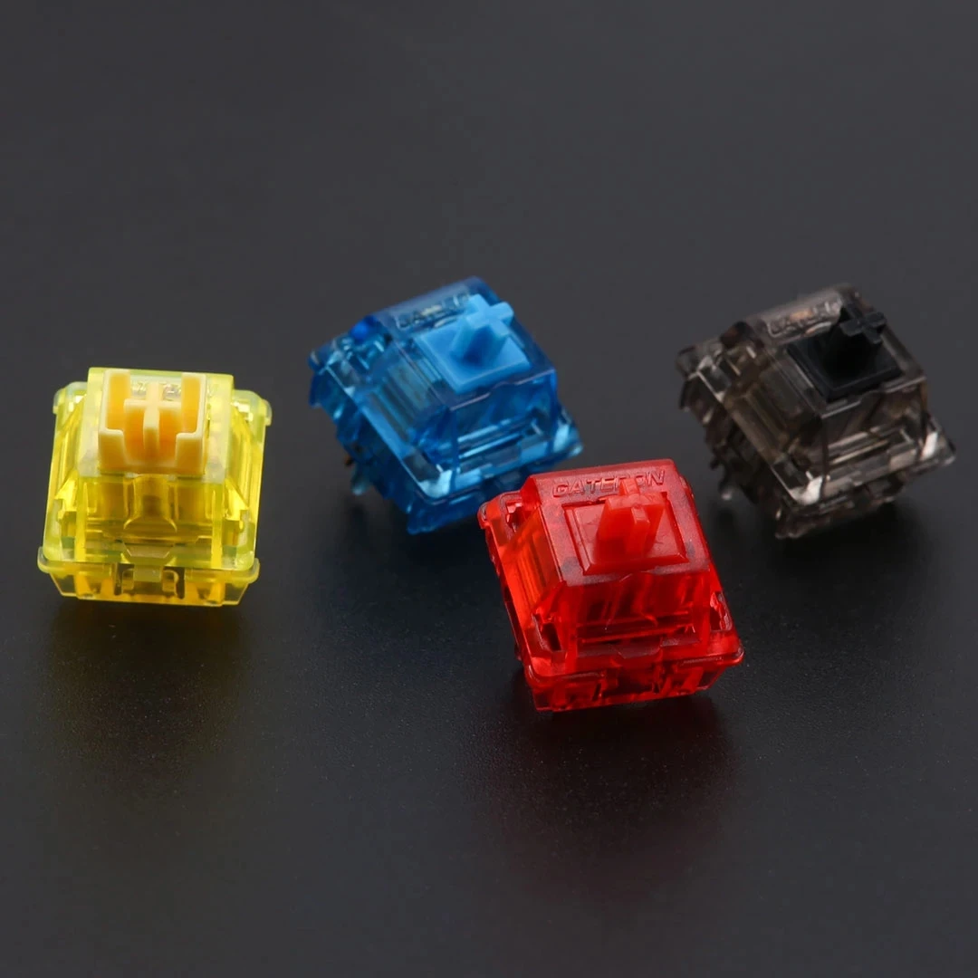 

10pc GATERON INK custom v2 semi-transparent shaft body black-plated spring linear shaft switch