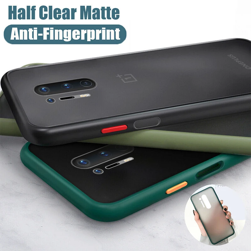 Матовый Силиконовый противоударный чехол-бампер для Oneplus Nord 8 7T 9 Pro 6T Прозрачный