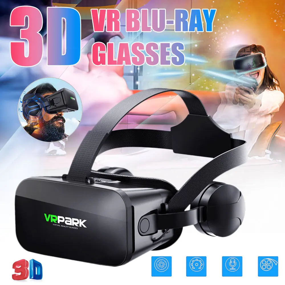 3D VR Headset Glasses Adjustable Device With Wireless Handle Virtual Reality Helmet For Android/IOS/PC Controller | Электроника