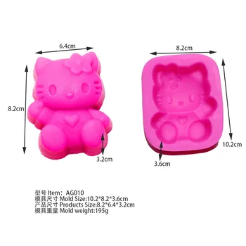 

Ag010 Silicone Mold Handmade Soap Mold DIY Soap Soap Mold Cat Hello Kitty