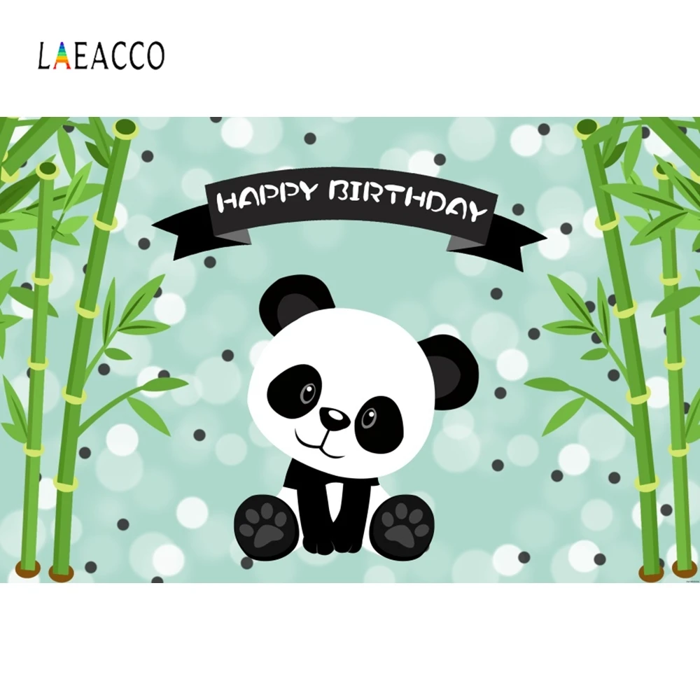 Laeacco Panda вечерние Bamboos в полоску в горошек для фотосъемки на день рождения фоны индивидуальные фотографические фоны для фотостудии