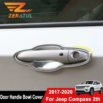 

Zeratul 8Pcs/Set ABS Chrome Car Door Handle Bowl Protection Cover Trim for Jeep Compass 2th 2017 - 2020 Accessories