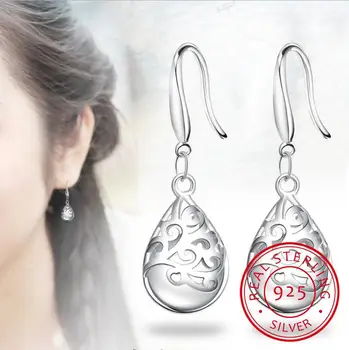 

Brand Real 925 Sterling Silver Moonlight Opal Tears Totem Drop Earrings oorbellen For Femmes Valentines Day Gift
