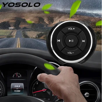 

YOSOLO Car Steering Wheel Wireless Remote Controls Motorcycle Bike Bluetooth Media Volume Button For IOS Android Phone Tablet