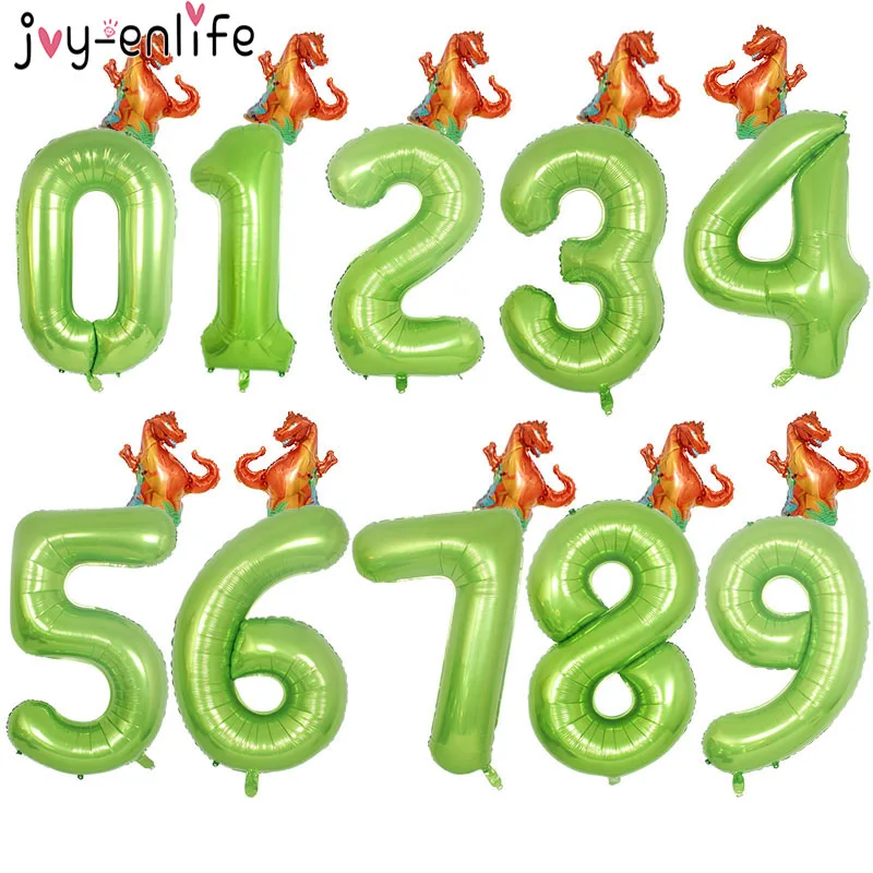 Joy-Enlife 40-дюймовый светодиод Количество воздушных шаров динозавр вечерние украшения джунгли вечерние воздушные шары на день рождения для мальчиков, комплект детского дня рождения украшения