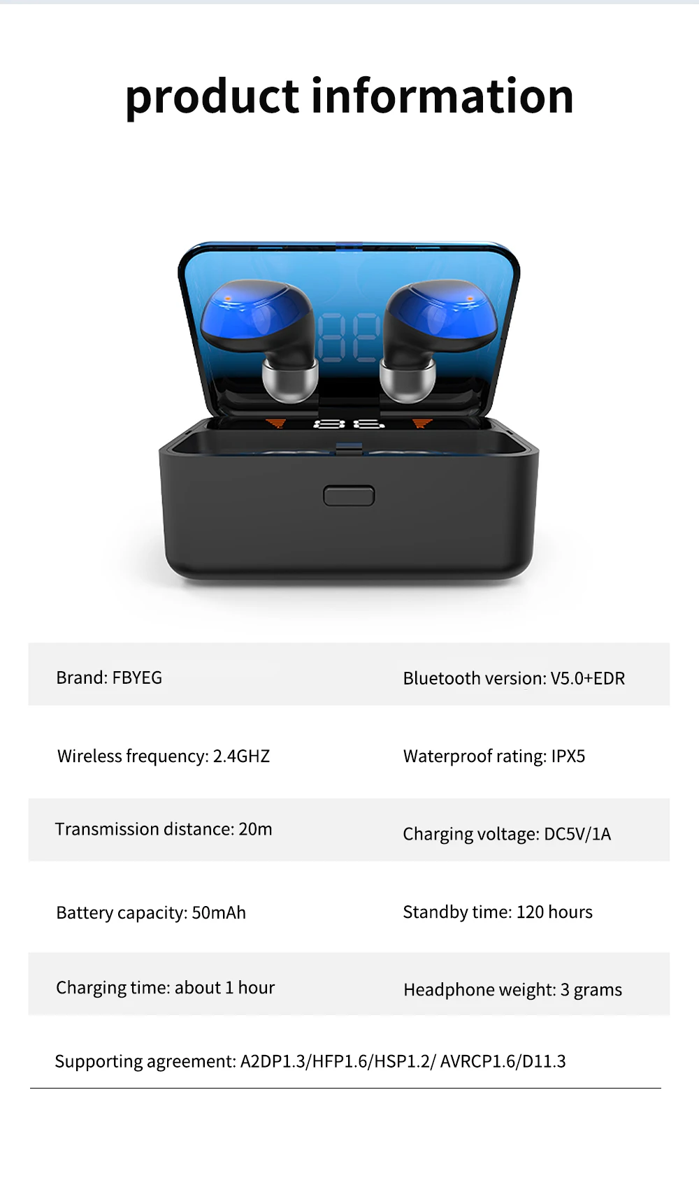 FBYEG ES01 TWS Bluetooth наушники водонепроницаемые True стерео V5.0 Touch беспроводные наушники 9D стерео Спортивная гарнитура