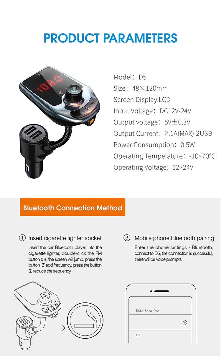 Fm-передатчик Автомобильный MP3 беспроводной Bluetooth автомобильный комплект свободные руки с двойной USB Автомобильное зарядное устройство Поддержка TF и U диск