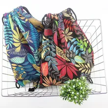 Сумки на плечо с Кленовым листом женский холщовый рюкзак с узором из листьев сумка для обуви сумка для путешествий портативные сумочки для хранения со шнурочками 35*40 см