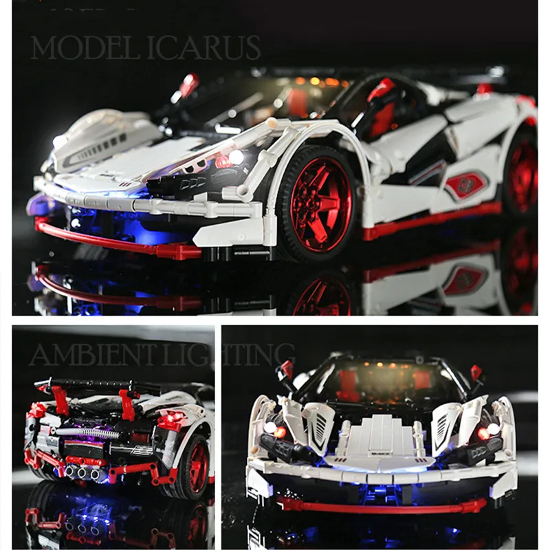 1932 шт белый RC Technic гоночный автомобиль ICARUS Supercar Veneno кирпичи родстер MOC-3918 строительные блоки Развивающие игрушки 20087 подарки