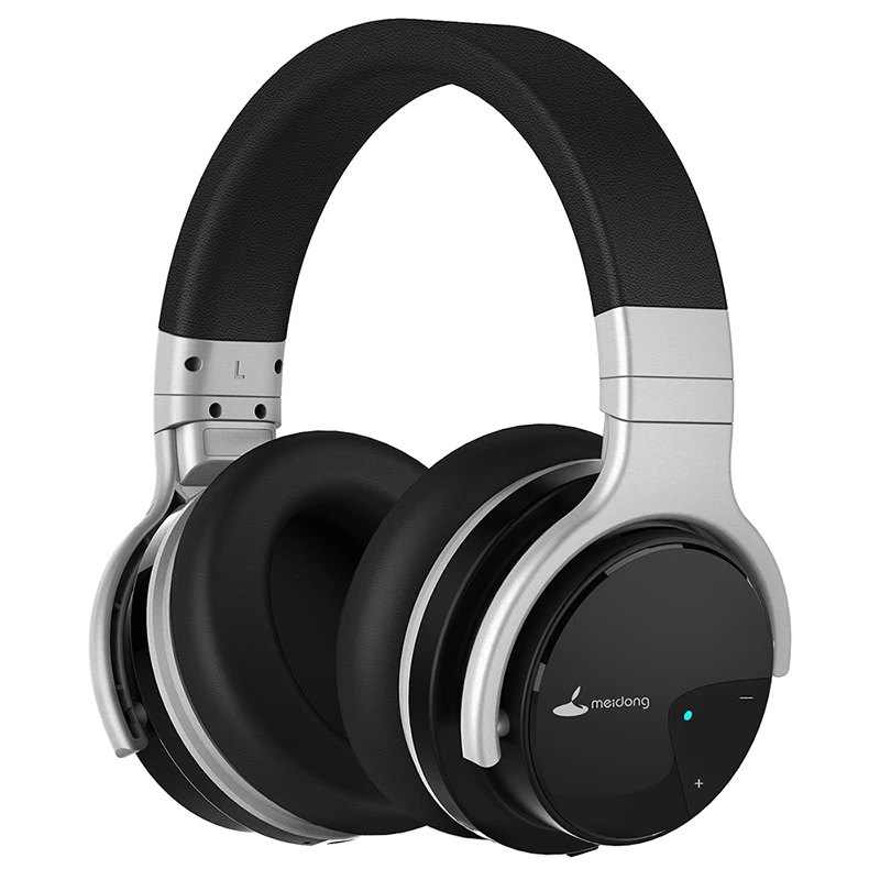Meidong-auriculares inalámbricos E7B con Bluetooth, dispositivo con cancelación activa de ruido, por encima de la oreja, con micrófono y graves profundos