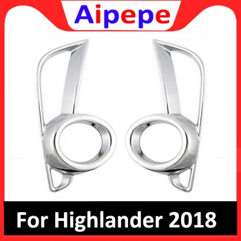 

For Toyota Highlander Kluger Facelift 2018 2019 ABS Chrome Front Foglight Fog Light Cover Trim Car Accessories 2pcs