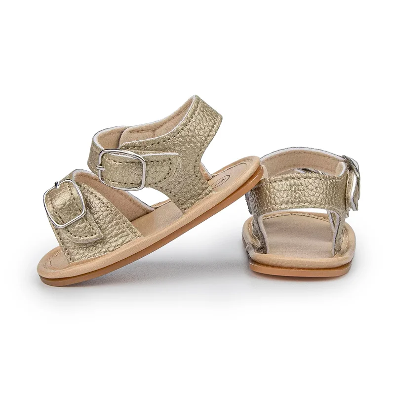 KIDSUN 2021 Newborn Baby Sandals Shoes Infant Girl Boy Summer Outdoor Rubber Learther Anti-slip Flat Soft Toddler First Walkers - Image 3