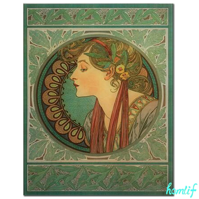 5D Вышивка крестиком полная круглая diy Алмазная картина Альфонс (Альфонс) Mucha Times of
