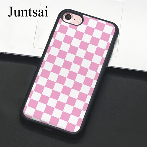Juntsai клетчатый чехол для телефона для iphone 11 Pro MAX XR XS MAX X 6 6S 7 8 Plus 5 5S чехол - Цвет: 4285