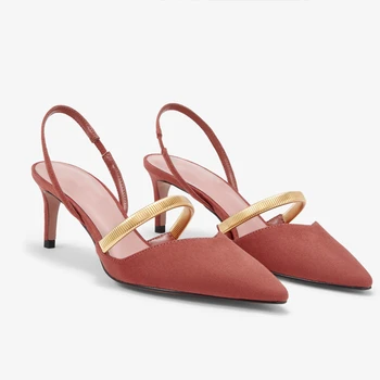 

Women Summer Sandals Sexy High Heels Women Flock Pointed Toe Heel Sandals Pumps Sexy Party Shoes Wedding OL Shoes 2020