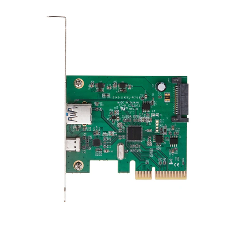 QINDIAN PCI Express к USB3.1 USB-C+ USB3.1 type-A плата контроллера до USB3.1 Gen-II 10 Гбит/с супер скорость+ набор микросхем ASM3142