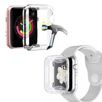

Transparent TPU Soft Protective Case Shell Frame For Apple Watch Series 1/2/3/4 38mm 42mm 40mm 44mm Full Screen Pretector Cover