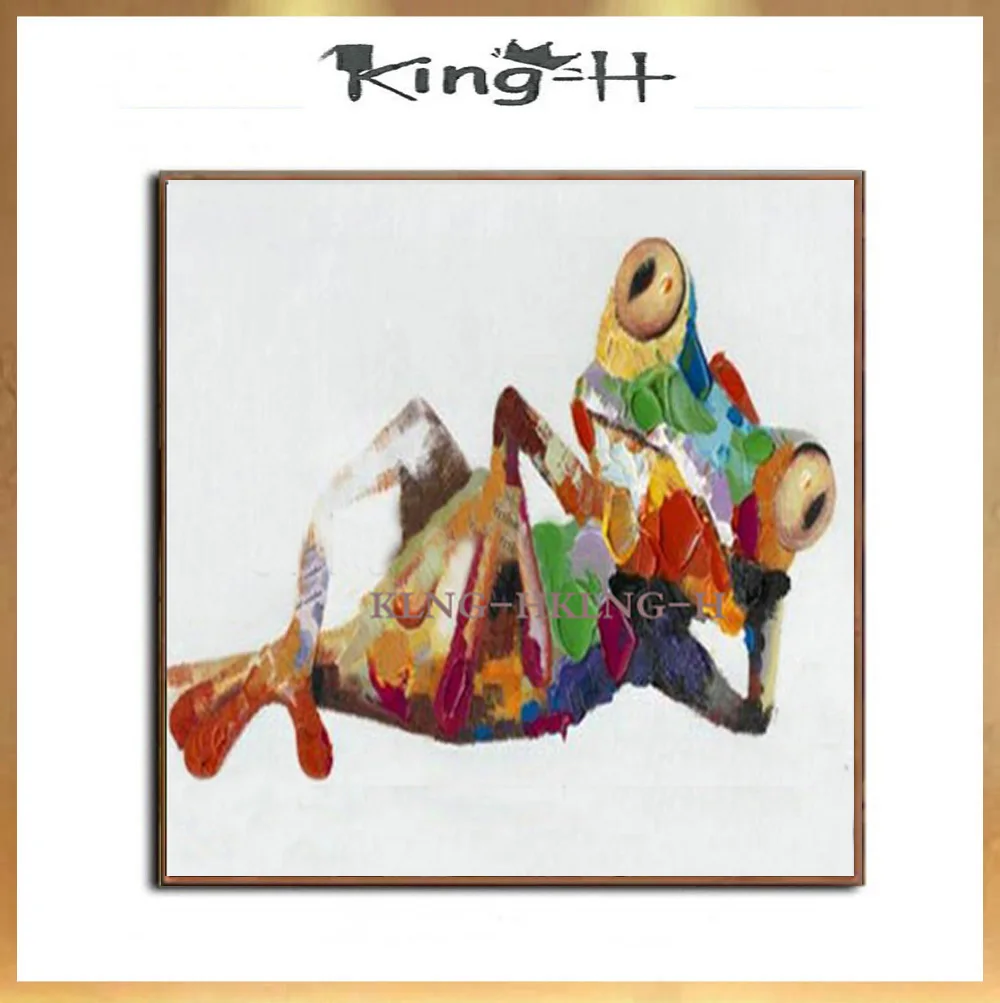 Envío Gratis Animale Abstracto Hecho A Mano Rana Dipinti Pintura Al Óleo En Lienzo Cuadros De Arte De Pared Para La Decoración Del Hogar