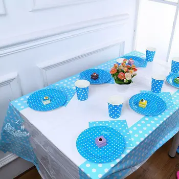 

New Tablecloth Covers Disposable Polka Dot Rectangular Large Plastic Waterproof Party Wedding Tablecloth
