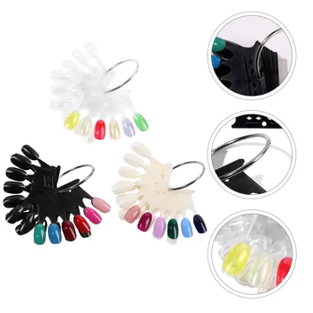 

3Pcs Nail Plate Prime Nail Color Card False Nail Stick for Home