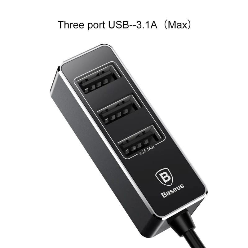 Baseus мульти 4 порта USB Автомобильное зарядное устройство несколько 5.5A турбо Быстрое Автомобильное устройство для зарядки для iPhone X samsung Xiaomi Мобильный телефон