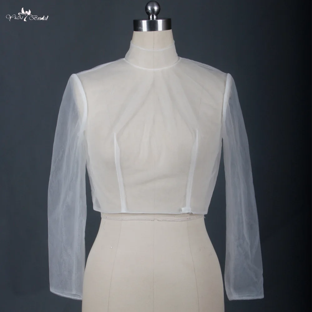 RSJ10 Clear Button Bridal Tulle Bolero Jacket
