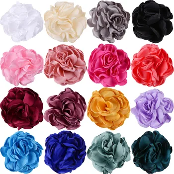 

8cm Rose Vintage Soft Fake Flower Ribbon Fabric For Chic Headband Hair Clip Hat Clothing DIY Accessories