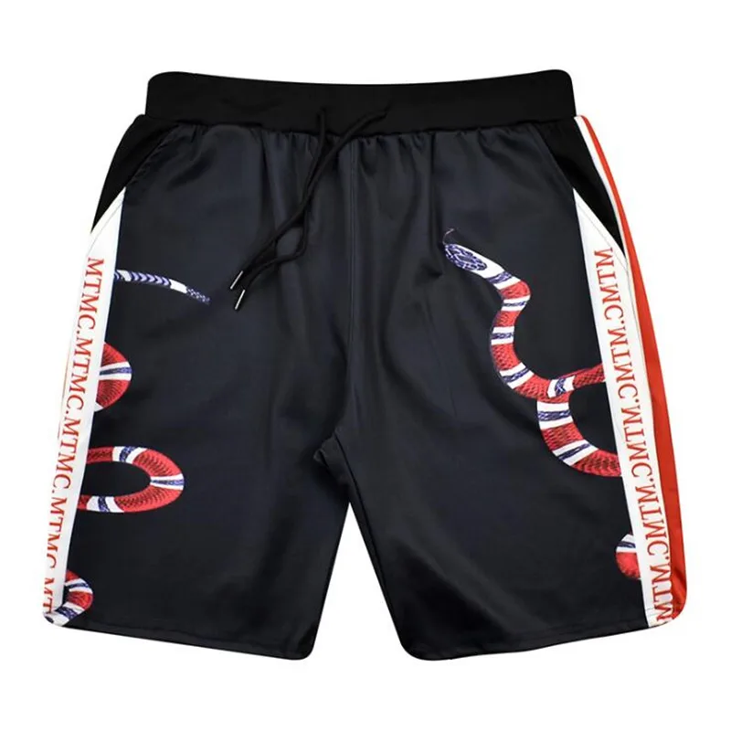 Новинка, высококачественные укороченные штаны в стиле хип-хоп с коралловым принтом змеи, Харадзюку, уличная одежда из хлопка, прямые штаны, прямые шорты