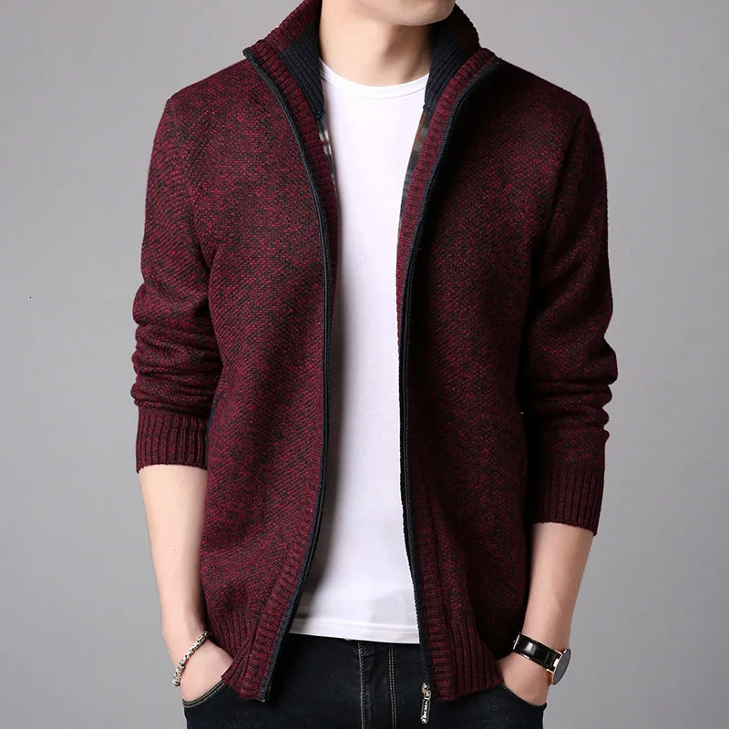 Thickening Solid Cardigan Sweater Men 2019 Autumn Winter Teenagers Slim Man Knitting Sweater Coat Thickening Solid Cardigan Sweater Men 2019 Autumn Winter Teenagers Slim Man Knitting Sweater Coat