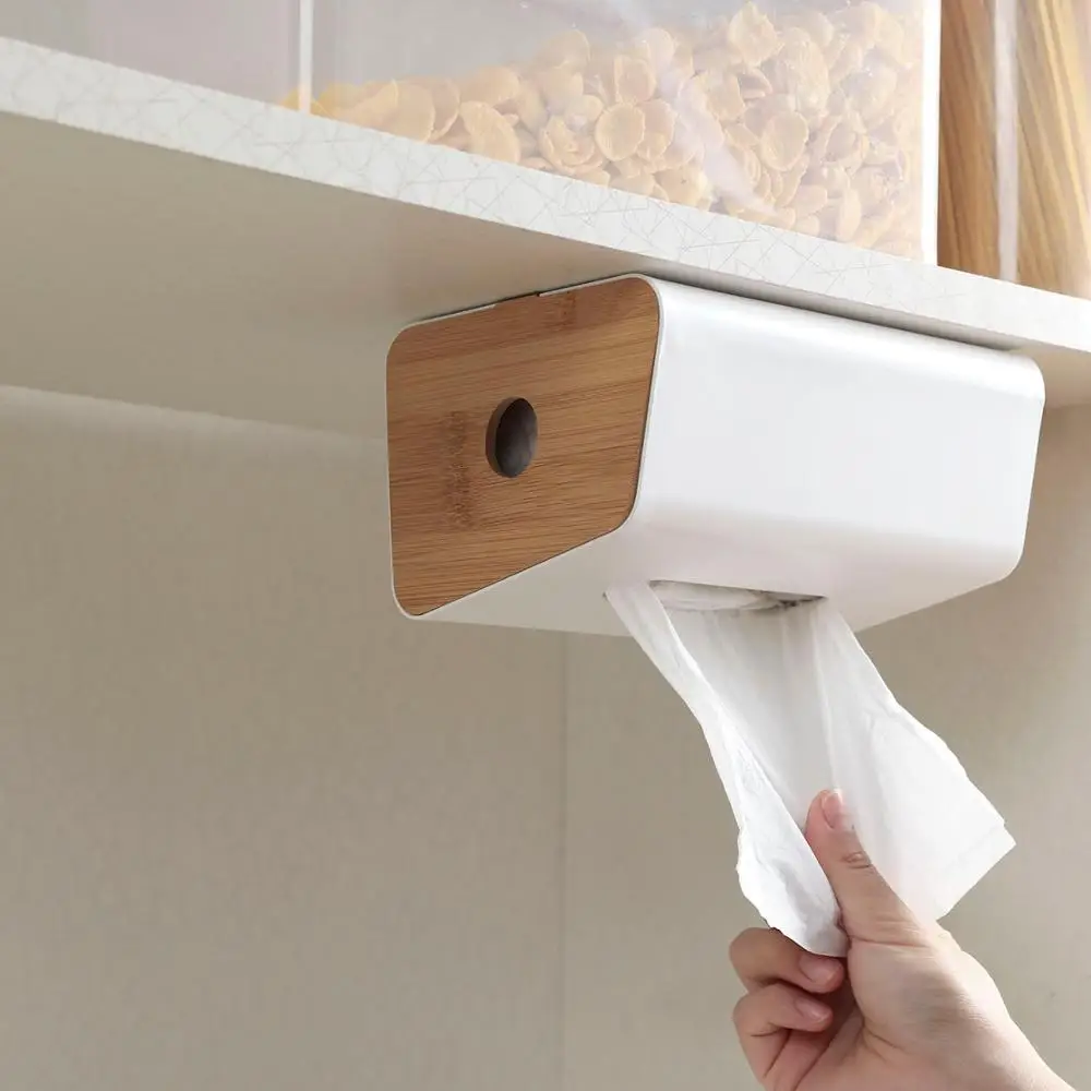 Hanging Tissue Box Napkin Holder Wooden Lid Case Paper Bathroom Kitchen Storage Rack Shelf Container | Дом и сад