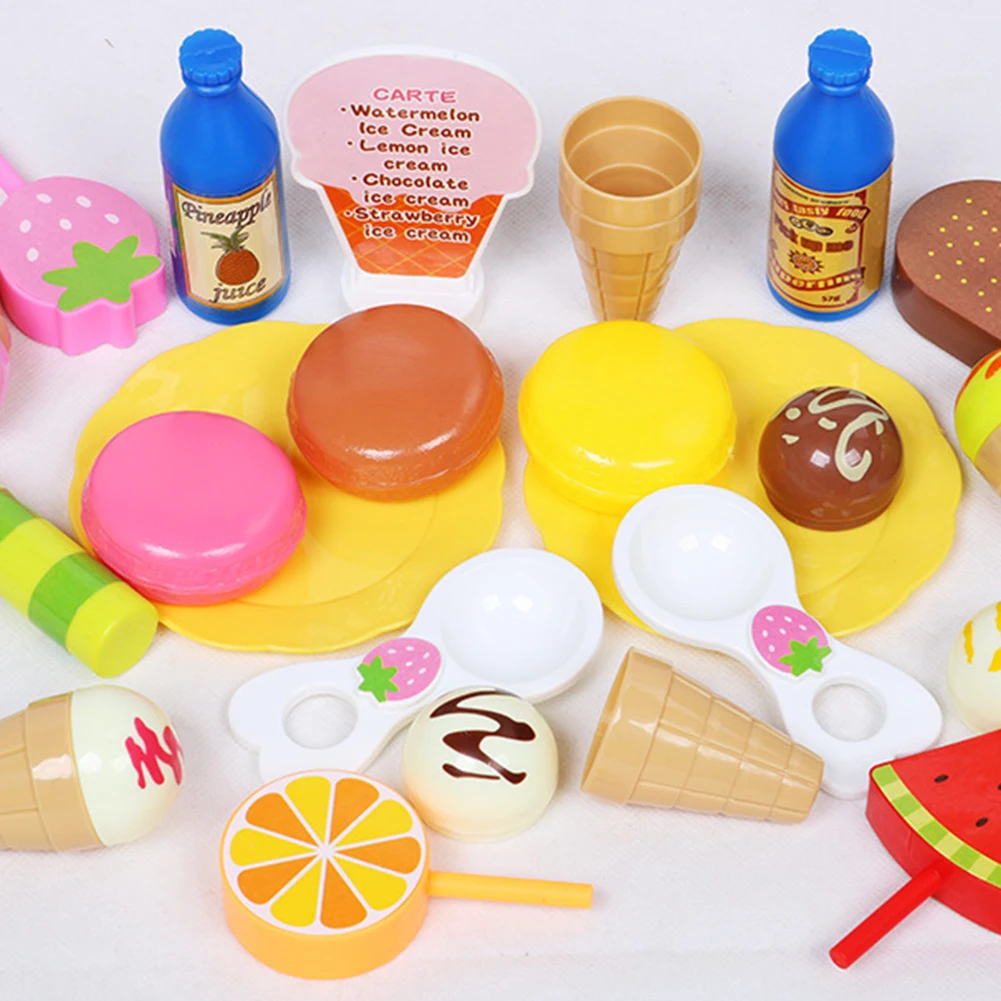 22 шт./компл. Детские Kawaii моделирование Кухня игрушка "сделай сам" мороженое десерт стенд кекса ролевые игры Ранние обучающие игрушки для детей