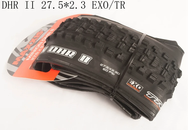 MAXXIS Высокая роликовая велосипедная шина 26 27,5 бескамерная готовая TR 26*2,4 27,5*2,4 2,5 шины для горного велосипеда Складные шины MINION DHF DHR - Цвет: DHR 27.5X2.3 EXO TR