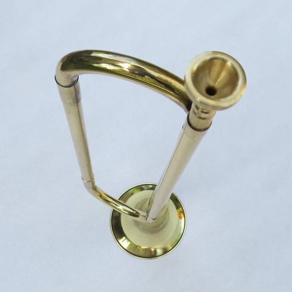 Exquisite Golden Brass Mini Bugle Trumpet Horn for Student Band School