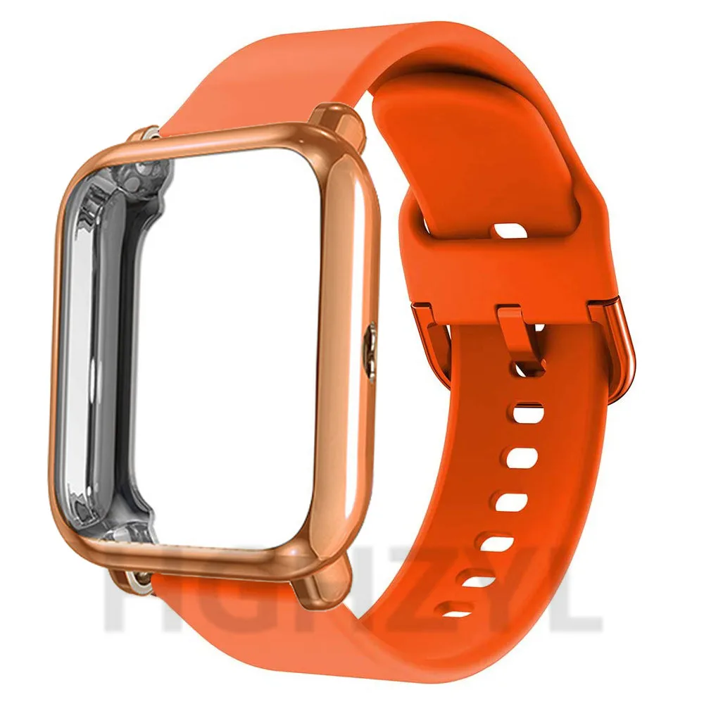 Silicone Band with Soft TPU Full Coverage Protective Case and Strap Replacement