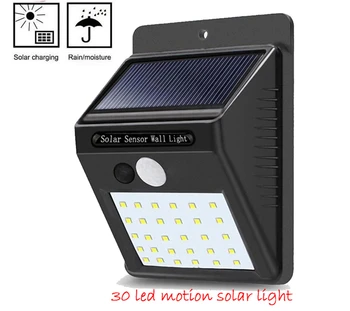 

1-4Pcs 30 LED Outdoor LED Solar Power Street Wall Lamp PIR Motion Sensor Garden Security Lamp Waterproof IP65 Wireless Wall Ligh