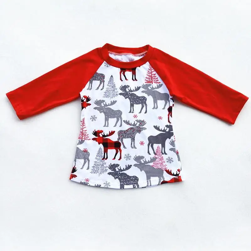 

Fall Children T Shirt Casual Simple Christmas Derr Baby Girls Tops Kid Toddler T-shirts Kids Clothing