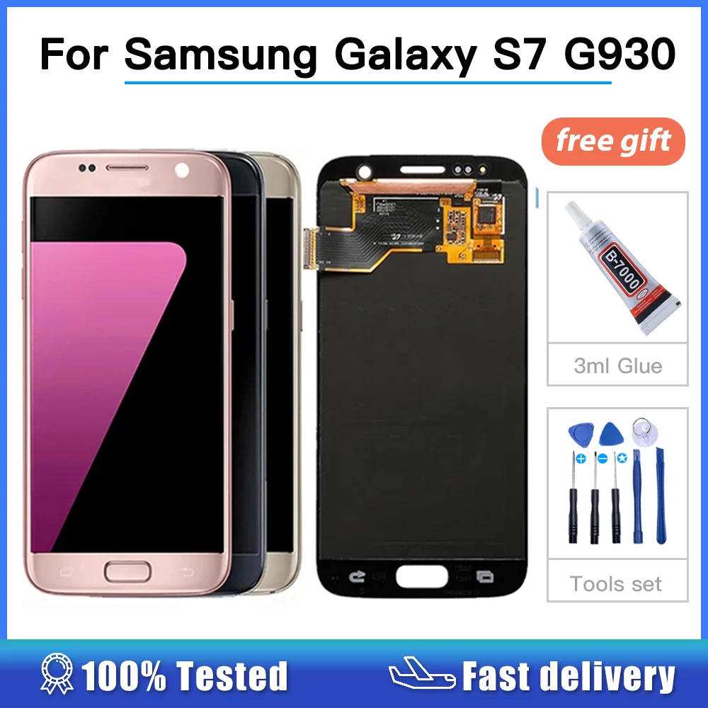 ЖК-дисплей Super AMOLED для Samsung Galaxy S7 G930A G930F SM-G930F с сенсорным экраном в сборе G930 |