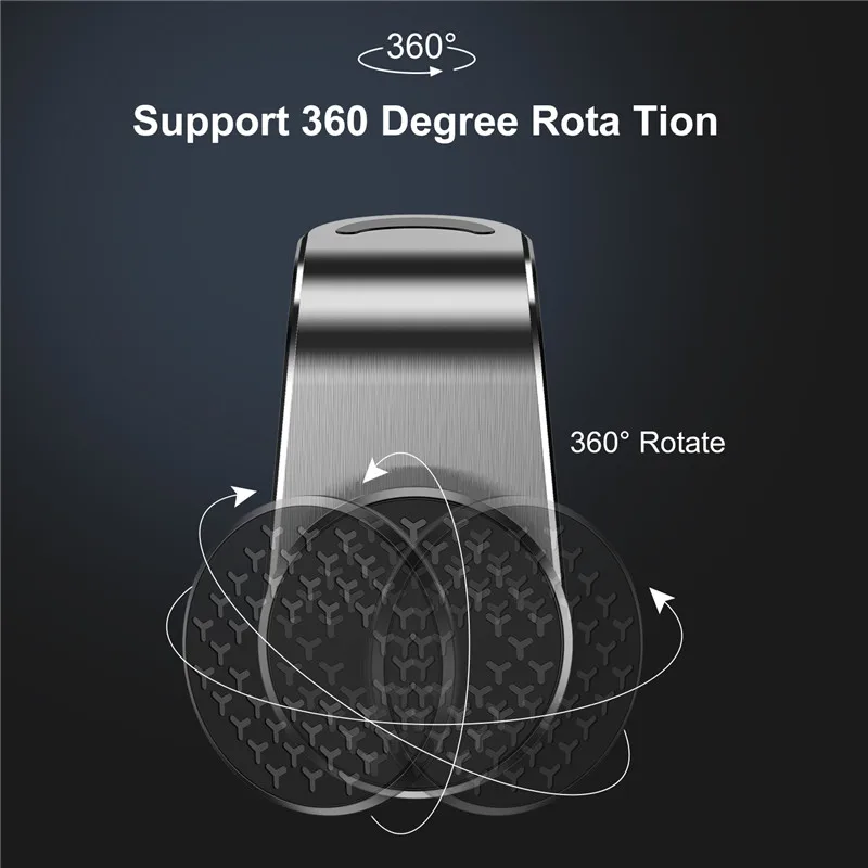 GTWIN Модернизированный металлический магнитный автомобильный держатель для телефона, мини-зажим на вентиляционное отверстие, вращающаяся на 360 градусов Магнитная подставка для мобильного телефона для iPhone XS Max Xiaomi