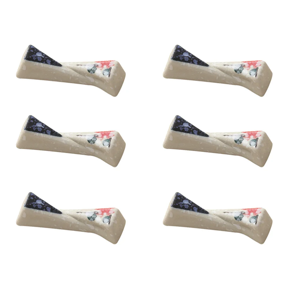 6 pcs Ceramic Elegant Chopsticks Rest Chopsticks Pillow Home Decor