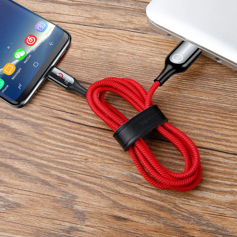Светодиодный usb-кабель типа c 3A для быстрой зарядки для samsung s8 s9 huawei oneplus xiaomi Мобильный кабель для зарядки телефона Android QC3