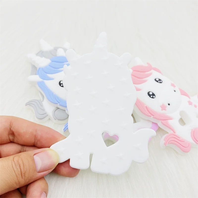 1PCS Unicorn Silicone Baby teether Cartoon Animal DIY Pacifier Dummy Sensory Jewelry Gift Toy Accessories beads 3