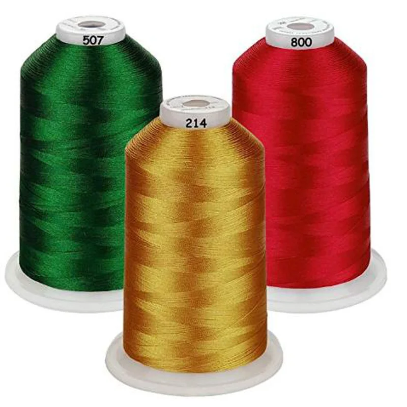 Brown Green Red Цветные пакеты из полиэстера для вышивальной машины, нить, огромная катушка 5000 м для всех вышивальных машин - Цвет: Brown Green Red