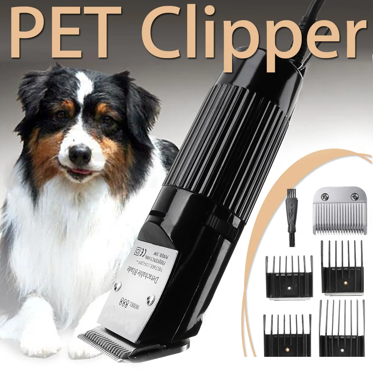 Baorun электрический триммер для волос для собак с низким уровнем шума машинки для стрижки волос для собак перезаряжаемые Домашние животные ножницы для волос Машинка для стрижки