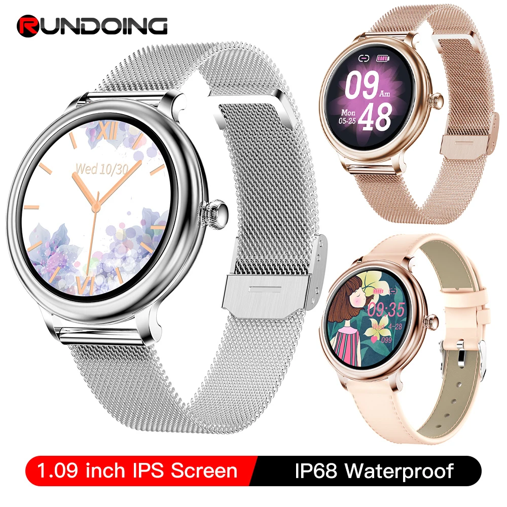 

RUNDOING NY13 Smart Watch Women Full touch Heart Rate Monitor Sleep Tracker Calories Multi-Sport Smartwatch For Android IOS