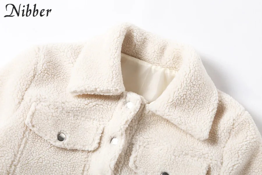 Nibber осень зима белый плюш куртки женские Харадзюку флисовые Короткие топы пальто mujer чистая элегантная уличная верхняя одежда для отдыха