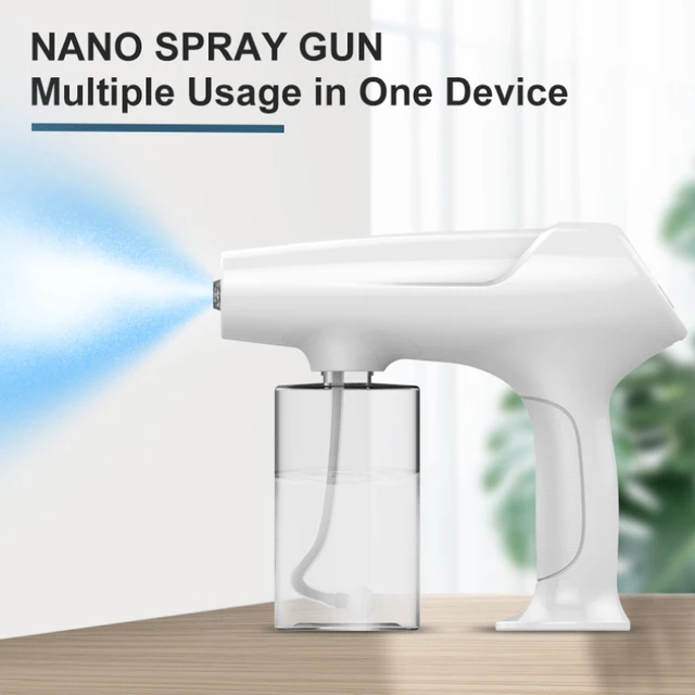 340 Ml Elektromos Permetezőgép Fertőtlenítő Permetező Fegyverek Usb Kék Világos Nano Gőzpermet Pisztoly Otthoni Gép Párásító Porlasztó - Image 2